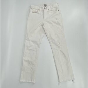 J. Crew Denim White Slim Boyfriend Rough Hem Distressed Jeans Size 24 Women’s